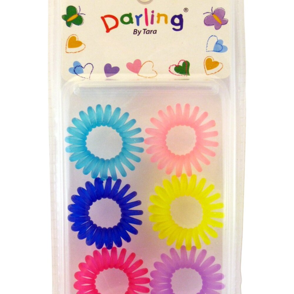 DARLING BY TARA COIL PONYTAIL HAIR ELASTICS - 6 PCS. (85409)